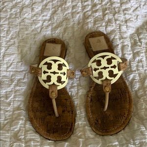 White and cork Tory Burch sandals